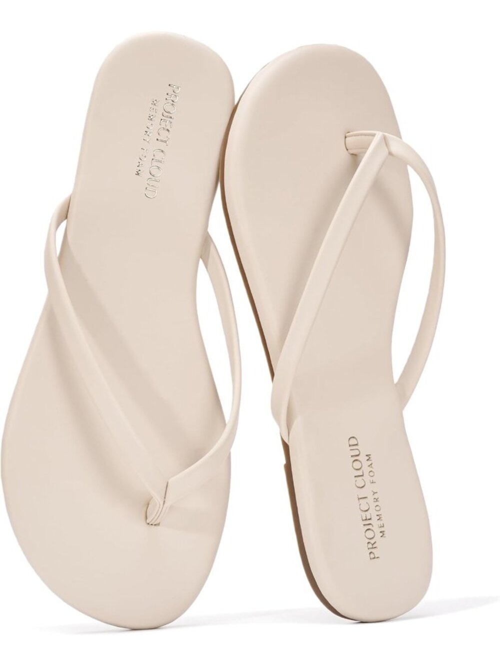 Women's Cream Footwear Foam Insole Durable Non-slip Beach Essentials Flip FlopsC